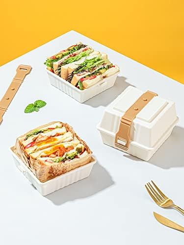 5 יחידות כריך קופסא ארוחת הצהריים יפני לקחת משם בורגר למחוץ הוכחת תיבת חיצוני קמפינג מאפה במיקרוגל