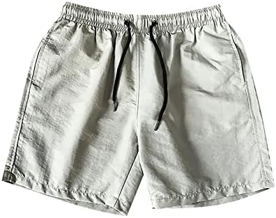 מכנסי ספורט קצרים לגברים מתאימים למכנסיים קצרים של חוף קיץ עם מותניים אלסטיים ומכנסי כדורסל בכיסים