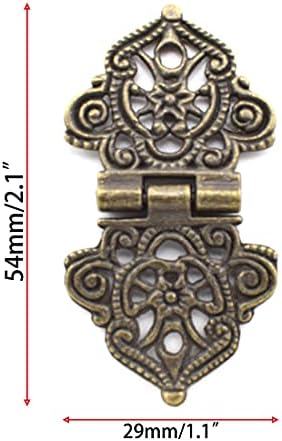 עתיק מיני צירים מתקפלים רטרו ברונזה קופסת תכשיטים ציר דקורטיבי לפרויקטים קטנים של קופסאות עץ - 8 יחידות