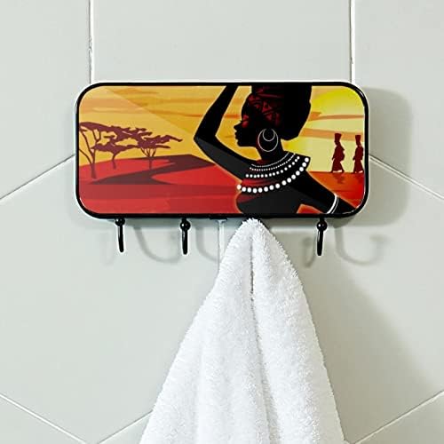 מחזיק מגבות קיר רכוב מגבת מתלה אמבטיה תפאורה חלוקת חלוק בגדים לבגדי אשה אפריקאית מארגן אחסון מגבת אמבטיה