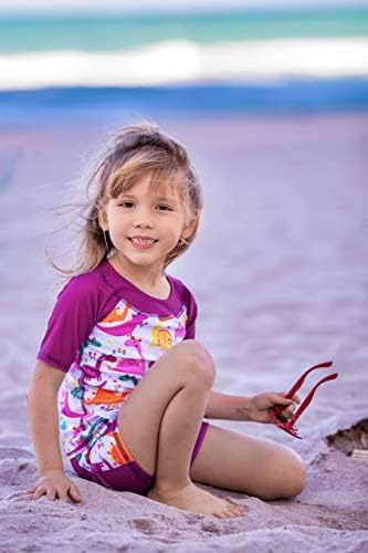 עוזראחד 3-10 שנים בנות עד 50 + פריחה משמר סט קצר שרוול שתי חתיכה בגד ים בגד ים חוף בגדי ים