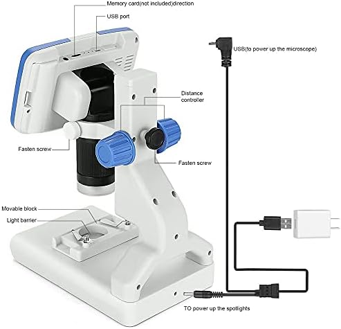 MMLLZEL 200X מיקרוסקופ דיגיטלי 5 '' מסך תצוגה מיקרוסקופ מיקרוסקופ אלקטרונים