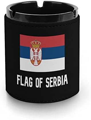 דגל מאפרה עור סרביה מגש אפר סיגריות עגול עגול עגול לקישוט מכוניות משרד ביתי