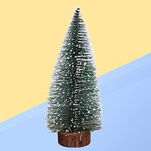 עץ חג המולד מלאכותי של Pretyzoom עץ חג המולד עצי אורן SISAL עצי חג המולד חלבית עם בסיס עץ שולחן בית קישוט עליון