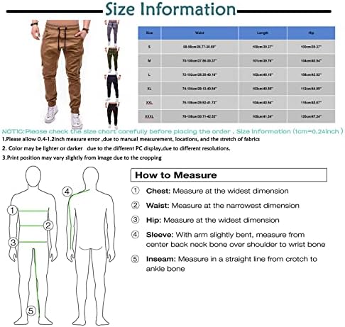 מכנסי מטען של ymosrh Khaki לגברים מכנסי ג'ינס בצבע אחיד חורים קרוע