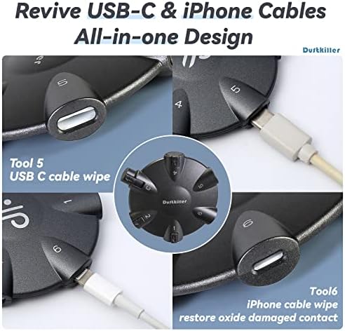 ערכת ניקוי טלפונים של אבק, מתאימה לאייפון אייפד AirPod ו- USB C יציאת טעינה, כבל ומחבר עם כלי ניקוי מסוג C