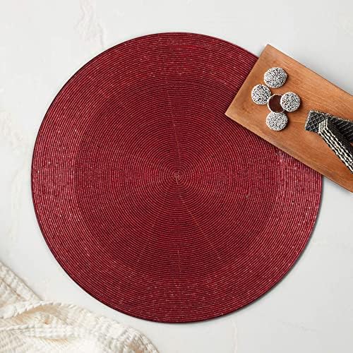 ריאנגי חרוזים מפיות עבור אוכל שולחן אדום מפית, למדוד 13 אינץ אדום מטען צלחות עבור הודיה-מדי פעם קישוט ומשפחה