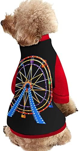 סווטשירט חיית מחמד של PrusnyStar Ferris גלגל עם סרבל סוודר של סוודר לפליס לכלבים עם עיצוב