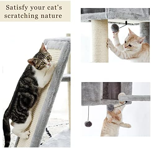 חתול חתלתול גרוד עץ עם צעצוע עכבר למעלה רמת מיטת עבור מרגיע שריטה סיסל למשחק