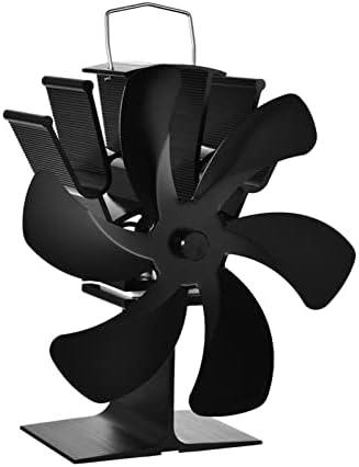 גיוני שחור אח מאוורר 6 חום מופעל תנור מאוורר יומן עץ צורב אקו ידידותי שקט מאוורר בית חום הפצה