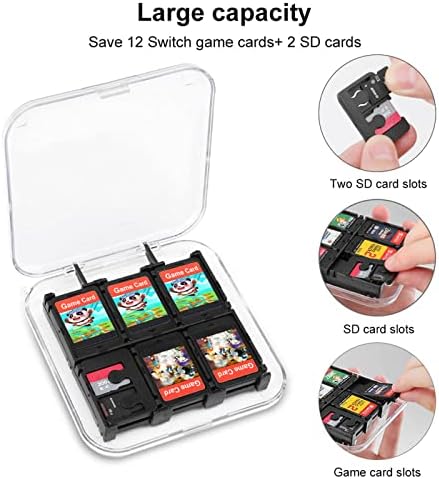 כרטיס משחק הדפסת נמר מארז אטום הלם מחזיק כרטיסי משחק 6 משבצות אחסון תיבת מגן תואמת למשחקי מתגים