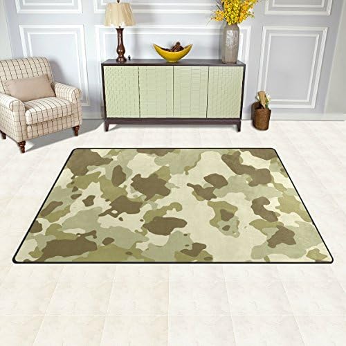 שטיח אזור ווליי, צבע הסוואה 5 שטיח רצפה לא שפשפת החלקה למגורים בחדר מעונות דקור חדר שינה 31x20 אינץ '