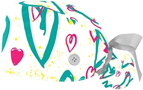 2 חבילות כובעי עבודה עם כפתור, כובעי קרצוף של כריש רב צבעוני