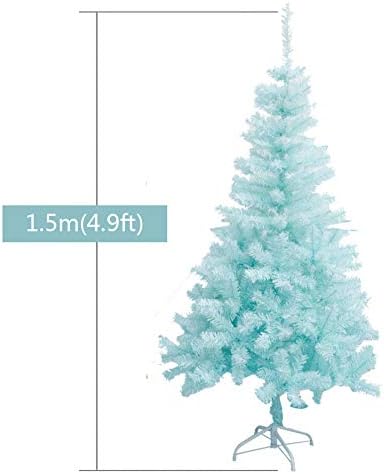עץ חג המולד של ZPEE Blue PVC, עץ אורן קישוט חג המולד מלא מלאכותי עם עמדת מתכת קל להרכבה עץ חשוף -1.5 מ '