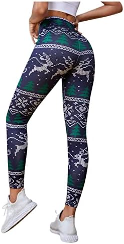 מכנסי יוגה מכוערים לחג המולד לנשים להתעמל להרים ישבן כיסי מותניים גבוהים מכנסיים צמודים לבקרת בטן ספורט ספורט