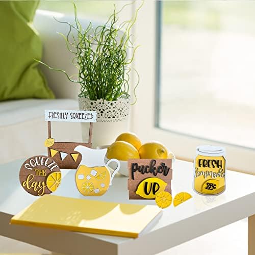תפאורה ביתית קיץ צהוב בקיץ מופיע דקורטיבי לימון מגש שולחני שולחן עבודה קישוטי פסחא