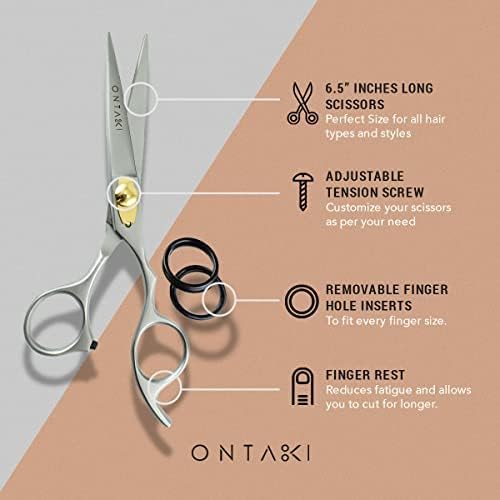 אונטקי 6.5 מספריים לחיתוך שיער-מספריים לשיער פלדה יפנית, זקן ושפם-כלי חיתוך שיער מזויף ביד למספרות מקצועיות-מספריים