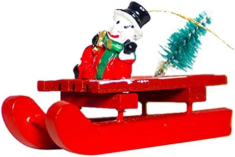 IHTHA תליון מזחלת חג המולד קישוטי עץ חג המולד שלג איש סנטה דקורטיבי ציוד בית מבטאים בית