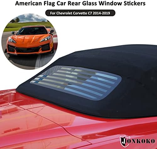 מדבקת מדבקות חלונות אחוריים של דגל אמריקאי לשברולט קורבט C7 2014-2019 קישוט חלון רכב מדבקת ויניל