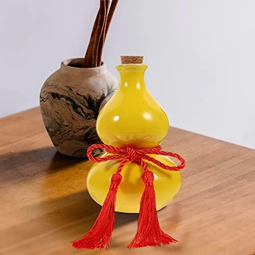Sherchpry Hu Lu Gourd פסל קרמיקה בקבוקי דלעת מיני דלעת מיכל יין נסיעה סיר תה רופף צנצנת