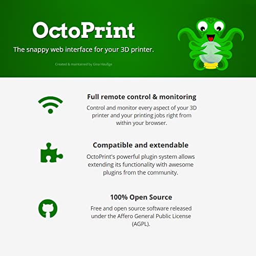 Octoprint מדפסת תלת מימד שלט רחוק שלט אינטרנט של מערכת שרת אינטרנט טרום פלאש וכיבוי פנים 1.75 ממ סילבר PLA 3D מדפסת חבילה