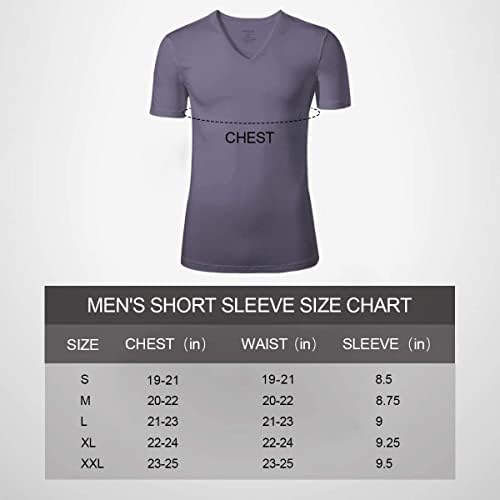 חולצות טריקו מגניבות של גברים מגניבים שרוול קצר שרוול v-צווארון V-Neck Multipack במבוק חולצת טריקו ויסקוז לגברים