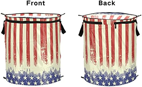 דגל גראנג 'אמריקאי קופץ כביסה מכסה עם סל אחסון מתקפל מכסה תיק כביסה מתקפל במעונות מלון קמפינג