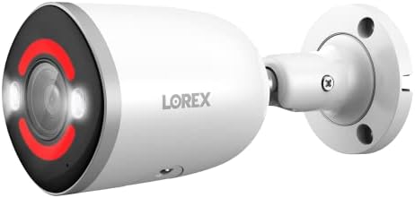 LOREX E895AB 4K כדורי הרתעה AI POE IP מצלמת אבטחה תוספת קווית עם תאורת אבטחה חכמה, ראיית לילה צבעונית וגילוי תנועה