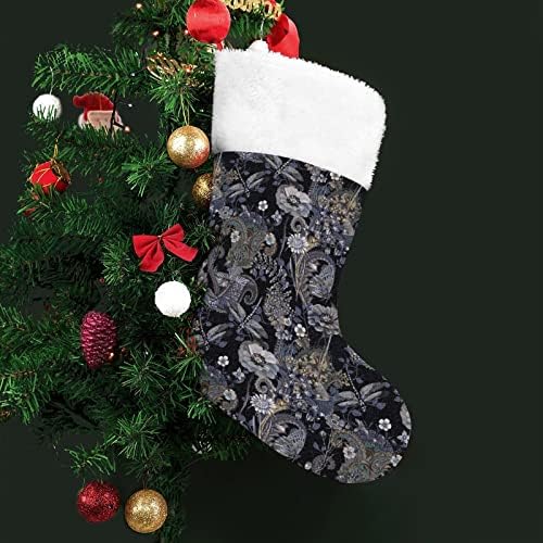 פרחי וינטג 'צבע גרבי גרב תלויים לחג המולד לעץ עץ חג המולד תפאורה ביתית