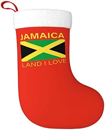 QG ZZX ג'מייקה ארץ אני אוהב דגל ג'מייקני גרבי חג המולד גרבי חג המולד אח תליה גרב 18 אינץ 'קישוט חג