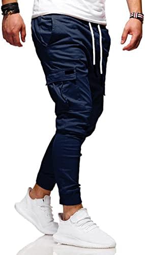 מכנסי מטען של רונגקאי גברים מכנסי טרנינג כותנה רצים ספורט מכנסיים ארוכים מכנסיים ארוכים
