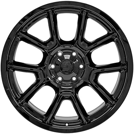 OE Wheels LLC 22 אינץ 'חישוקים מתאימים למטען, Challenger Chrysler 300 22X9.5 DG21 סט גלגלים שחור מבריק