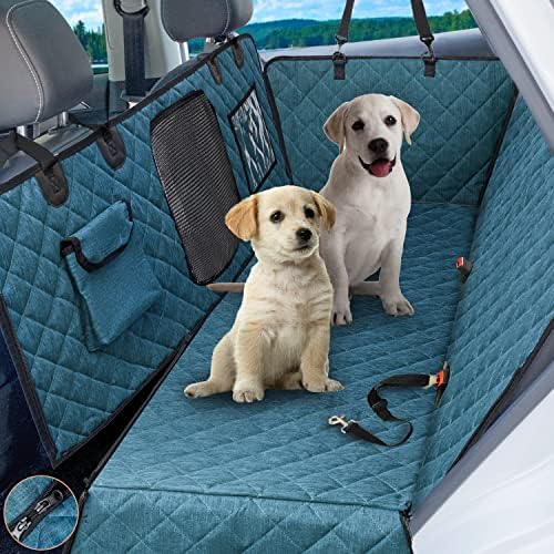 כלב רכב מושב כיסוי-מושב אחורי כלב כיסוי עבור רכב כולל רשת חזותי חלון וחיות מחמד חגורת בטיחות-ערסל עמיד בפני שריטות