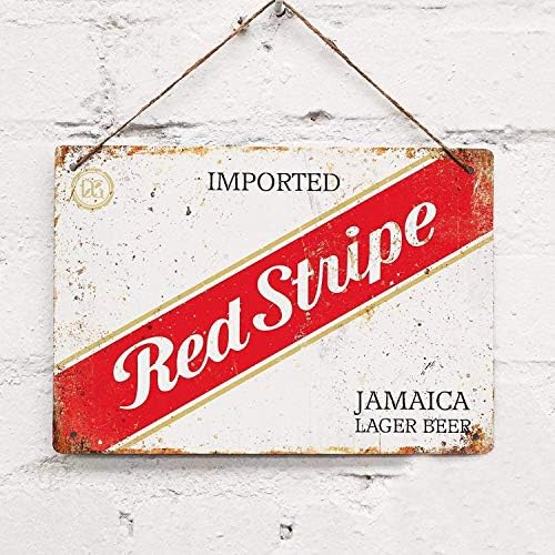 רקע קיר קישוט אדום פס ג ' מייקני בירה פח סימן 8 * 12 סנטימטרים