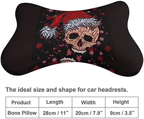 חג המולד קרמפוס גולגולת מכונית כרית צוואר של 2 כריות משענת ראש אוטומטית בצורת עצם