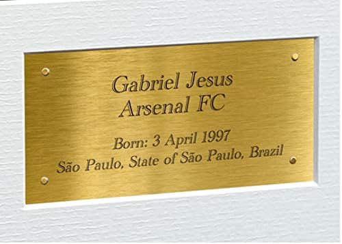 2022/23 גבריאל ישו ארסנל משולש חתום חתום 12 על 8 א4 תמונה צילום תמונה מסגרת כדורגל כדורגל פוסטר מתנה גרם