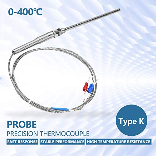 סוג חוט M8 סוג k צמד תרמי, 100 ממ חוט חיישן טמפרטורה 0-400 ℃ סוג K Thermocouple בדיקה