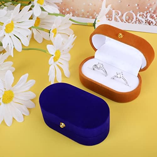 ISUPERB 2 PCS קטיפה ארגז טבעת הצעה קופסת מתנה קופסת תכשיטים תכשיטים אחסון לתצוגה לחתונה לחג המולד