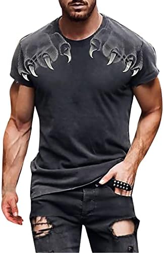 חולצות שמלה לגברים רזים מתאימים חולצה מזדמנת של גברים רחוב 3D 3D דיגיטלי מודפס עגול צוואר אופנה חולצה עליונה