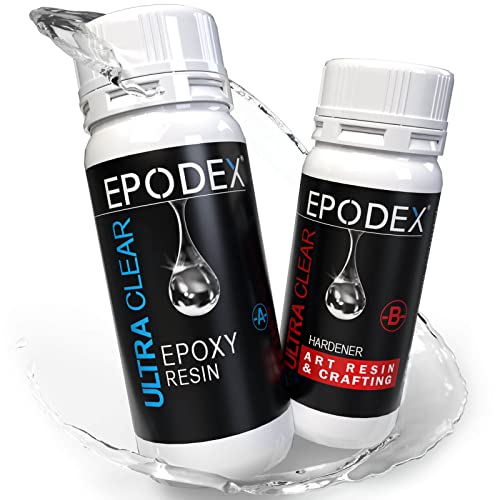 Epodex® Art שרף ויצירת ערכת שרף אפוקסי של אפוקסי, תכשיטים מיוצבים על ידי UV, תחתיות, כוסות, מלאכות, ממיסות ונטולות