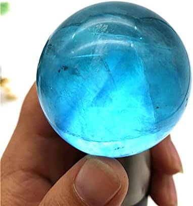 SHITOU2231 1 PC כדורי פלואוריט כחול טבעי כדור כדור קוורץ קריסטלים אבני חן קישוט בית גולמי ריפוי ריפוי אבנים