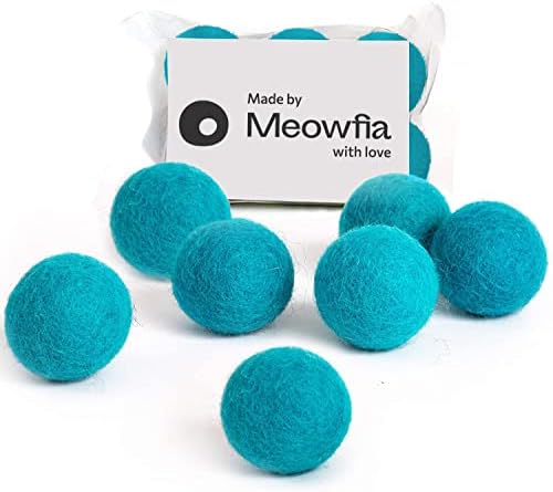 צעצועי כדור צמר Meowfia - 6 חתיכות של כדורי צעצוע בטוחים לחתולים וכלבים קטנים - צעצוע חתול צמר של 2 אינץ