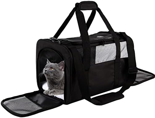 נושאי yipincover מנשא חיות מחמד רך לצד כלבי חתולים מתחת לגיל 25 קג, חברת התעופה TSA אושרה עם 4 חלונות מאווררים