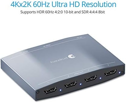 נבואת Gofanco 4K 1x4 HDMI 2.0 מפצל - 4K @60Hz YUV 4: 4: 4, HDR, 3D, HDCP 2.2/1.4, EDID, 18GBPS, הגנת ESD, יציאה 4 דרך 1 ב
