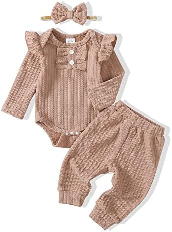 קוקנוזקי יילוד תינוקות בגדי תינוקות תלבושות שרוול ארוך פרוע מכנסי תינוק רומפר מכניסים בגדי חורף בסתיו לבנות