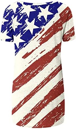 2023 שרוול קצר כותנה כותנה דגל אמריקאי כוכב גרפיקה גרפיקה טי לנשים סתיו סתיו צוות הצוואר החולצה Ya ya