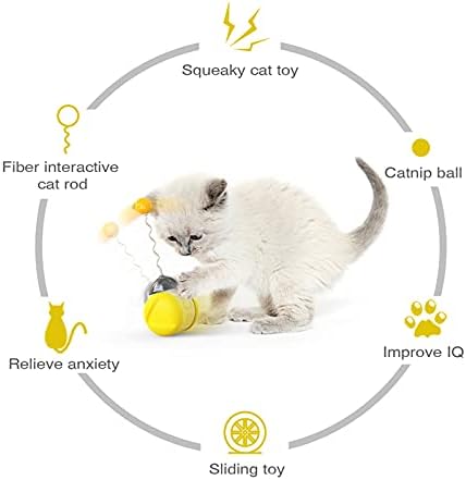 OTOMI GANLAN צעצועים לחתולים אינטראקטיביים לחתולים מקורה צעצועים אוטומטיים צעצועים עצמיים של חתלתול עצם חתלתול