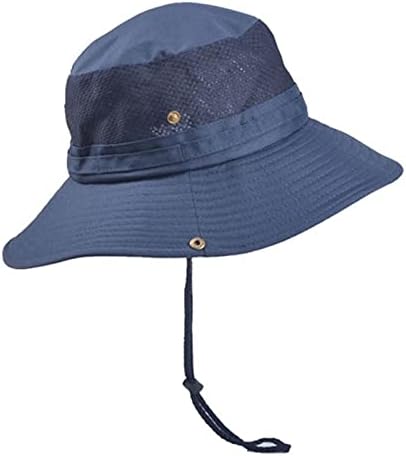 כובעי דלי מזדמנים של ukkd לגברים רשת קיץ כובע Boonie Protect