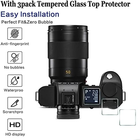 מגן על LCD +מסך עליון תואם למצלמת Leica SL2, אנטי-סקרט זכוכית מחוסמת כריכת סרט מגן קשיח רמת הצגה חמה כוללת