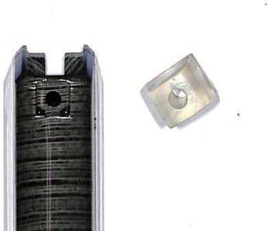 S&S Mezuzah Case Holder מפלסטיק מתכת צבועה בצבע אפור אפור פסים תקע גומי 6.3/4 אינץ '. לגלילה של 15 סמ